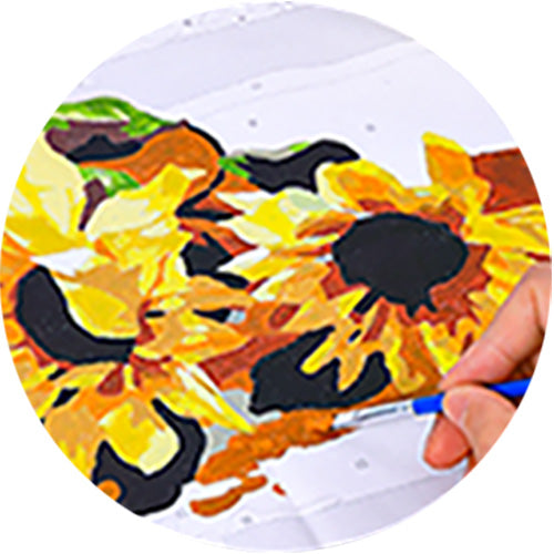 How to Paint by Numbers Step 2 - Paint One Color at a Time