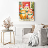 Christmas Kitties Diamond Painting as Home Decor