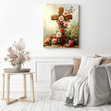 Cross of Roses Diamond Painting as Home Decor