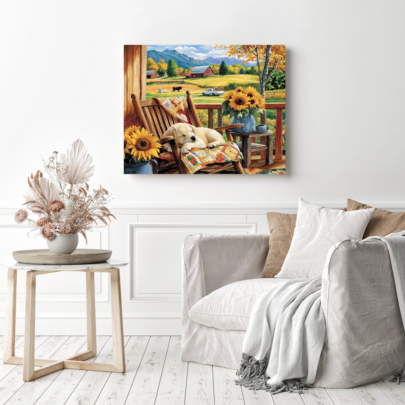Farmhouse Porch Nap Diamond Painting as Home Decor