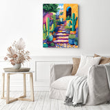 Fiesta Cactus Path Diamond Painting as Home Decor