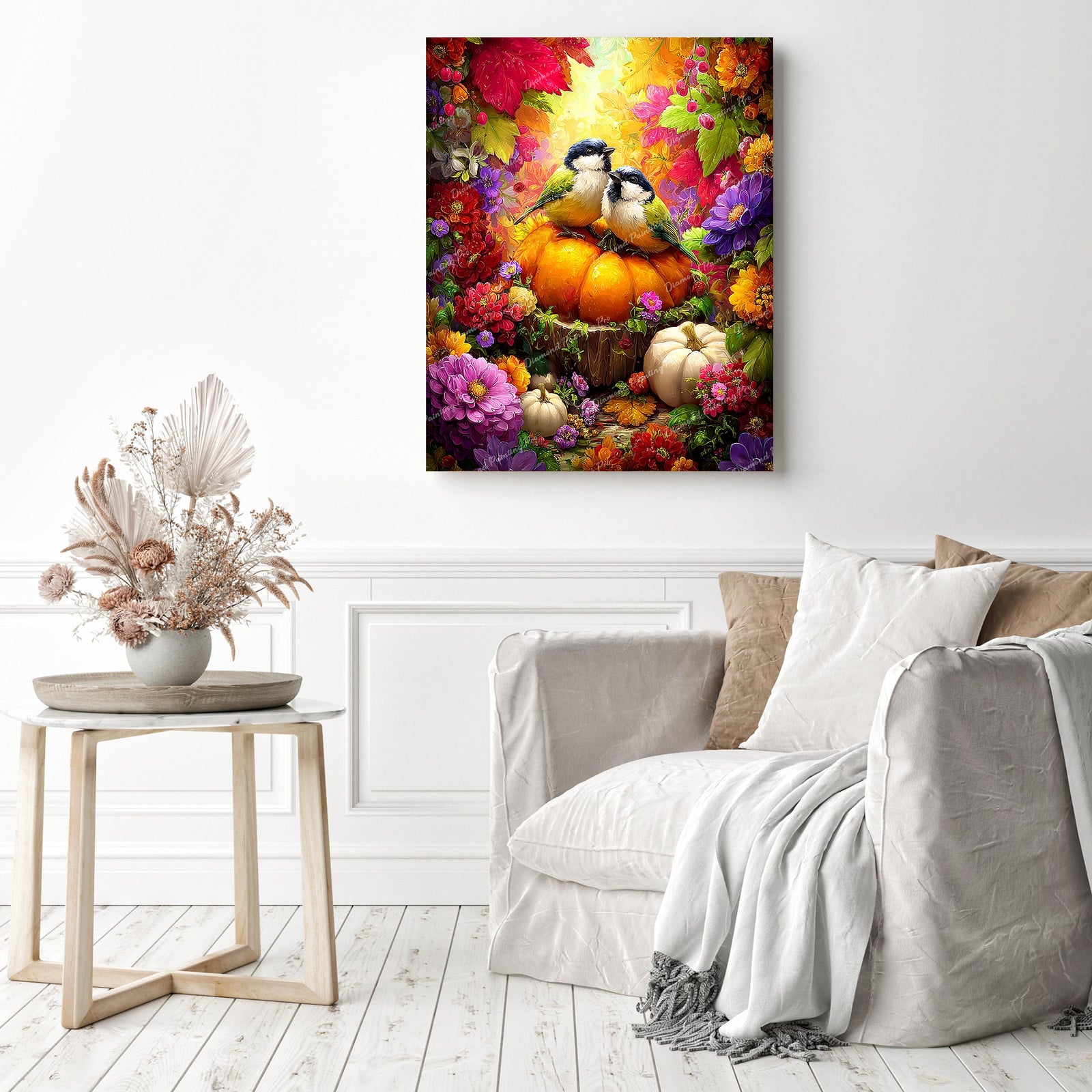 Harvest Lovebirds Diamond Painting as Home Decor