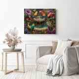 Parrots and Fountain Diamond Painting as Home Decor