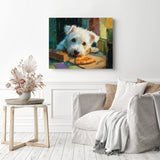 Pizza Paws Diamond Painting as Home Decor