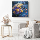 Raindrop Roses and Butterflies Diamond Painting as Home Decor