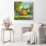 School Bus Ride Diamond Painting as Home Decor