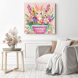 Springtime Bunny Delight Diamond Painting as Home Decor