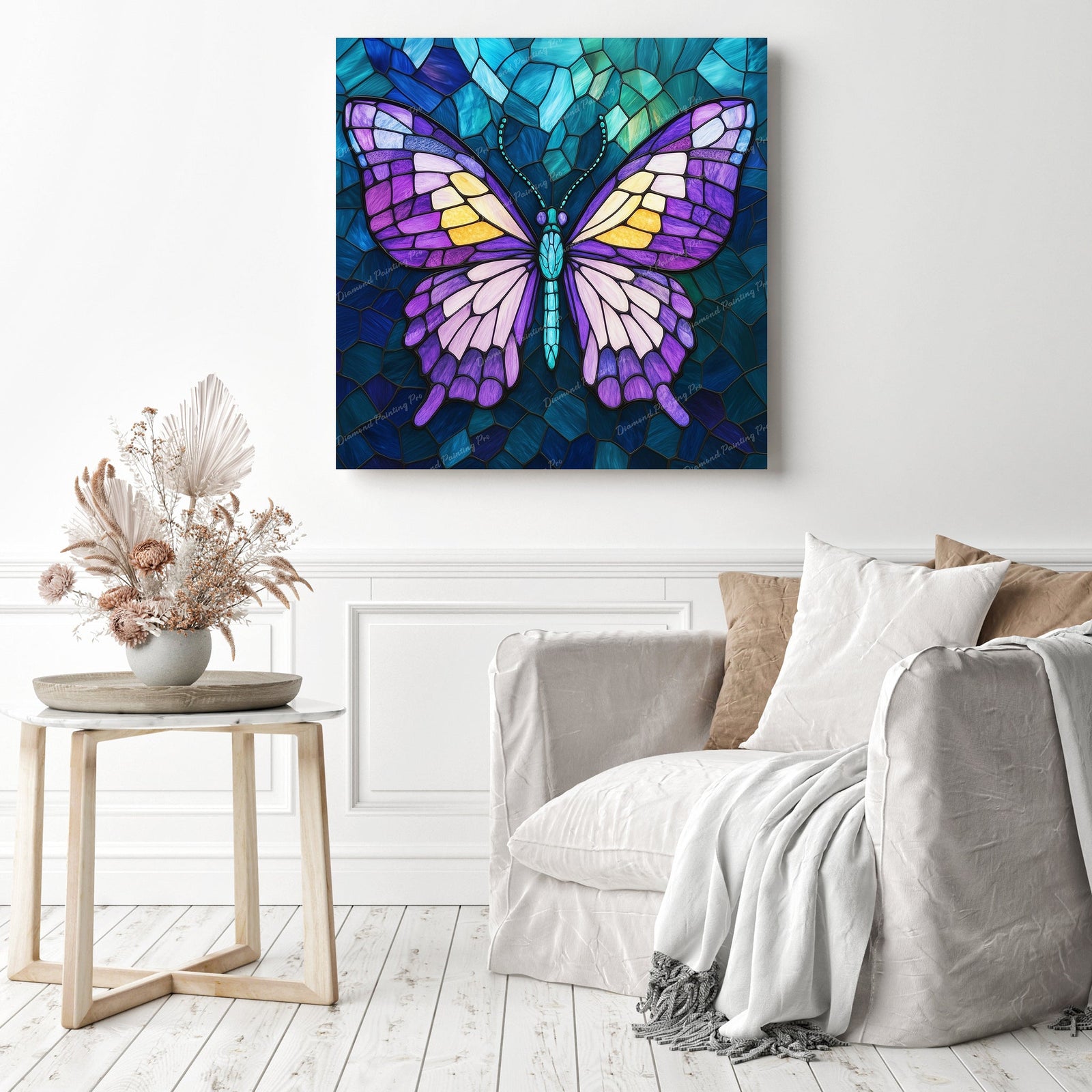 Stained Glass Butterfly Diamond Painting as Home Decor