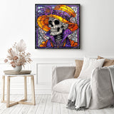Stained Glass Skull Baron Diamond Painting as Home Decor