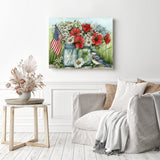 Stars, Stripes, and Blooms Diamond Painting as Home Decor