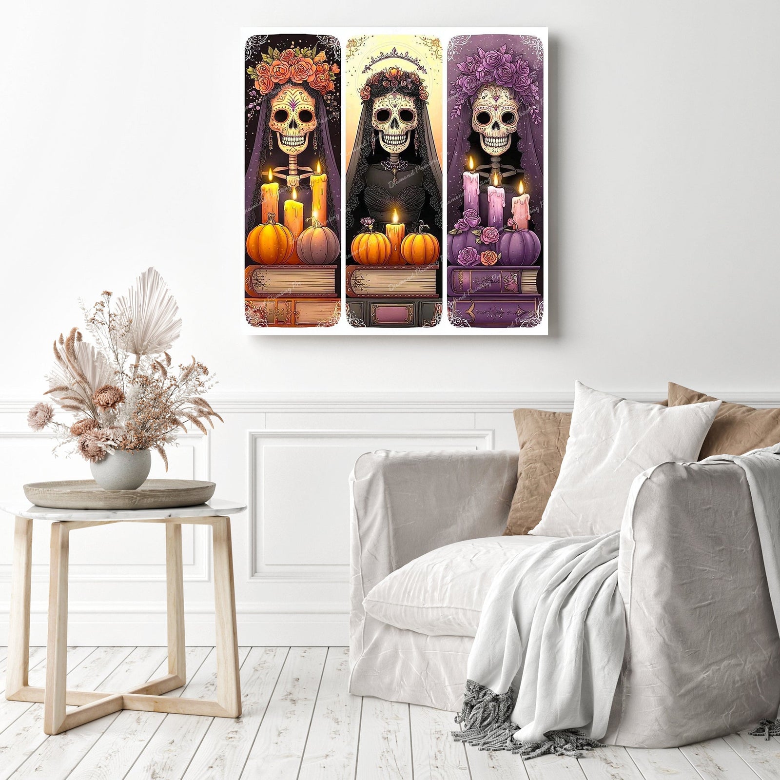 Sugar Skull Brides Trio Diamond Painting as Home Decor