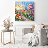 Windmill Tulip Path Diamond Painting as Home Decor