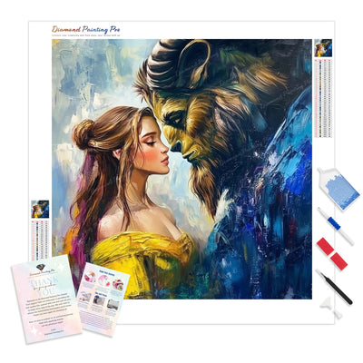 Beauty and the Beast Diamond Painting Kit - Full Drill / Square or Round Diamonds with AB Drills Option
