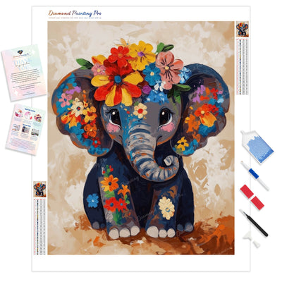 Blossom Baby Ellie Diamond Painting Kit - Full Drill / Square or Round Diamonds with AB Drills Option