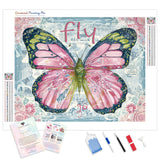 Boho Freedom Butterfly Diamond Painting Kit - Full Drill / Square or Round Diamonds with AB Drills Option