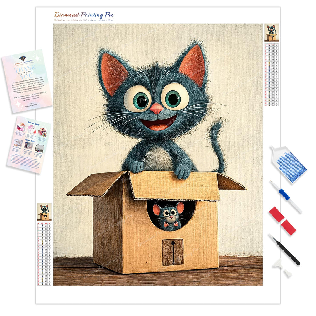 Box Buddies Peek-a-Boo Diamond Painting Kit - Full Drill / Square or Round Diamonds with AB Drills Option
