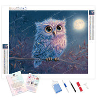 Celestial Owl Diamond Painting Kit - Full Drill / Square or Round Diamonds with AB Drills Option