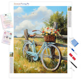 Country Lane Cycle Diamond Painting Kit - Full Drill / Square or Round Diamonds with AB Drills Option
