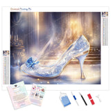 Enchanted Glass Slipper Diamond Painting Kit - Full Drill / Square or Round Diamonds with AB Drills Option