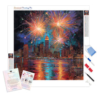 Firework Spectacle Diamond Painting Kit - Full Drill / Square or Round Diamonds with AB Drills Option
