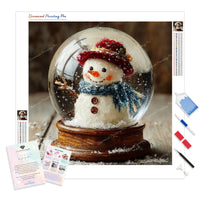 Frosty Snow Globe Diamond Painting Kit - Full Drill / Square or Round Diamonds with AB Drills Option