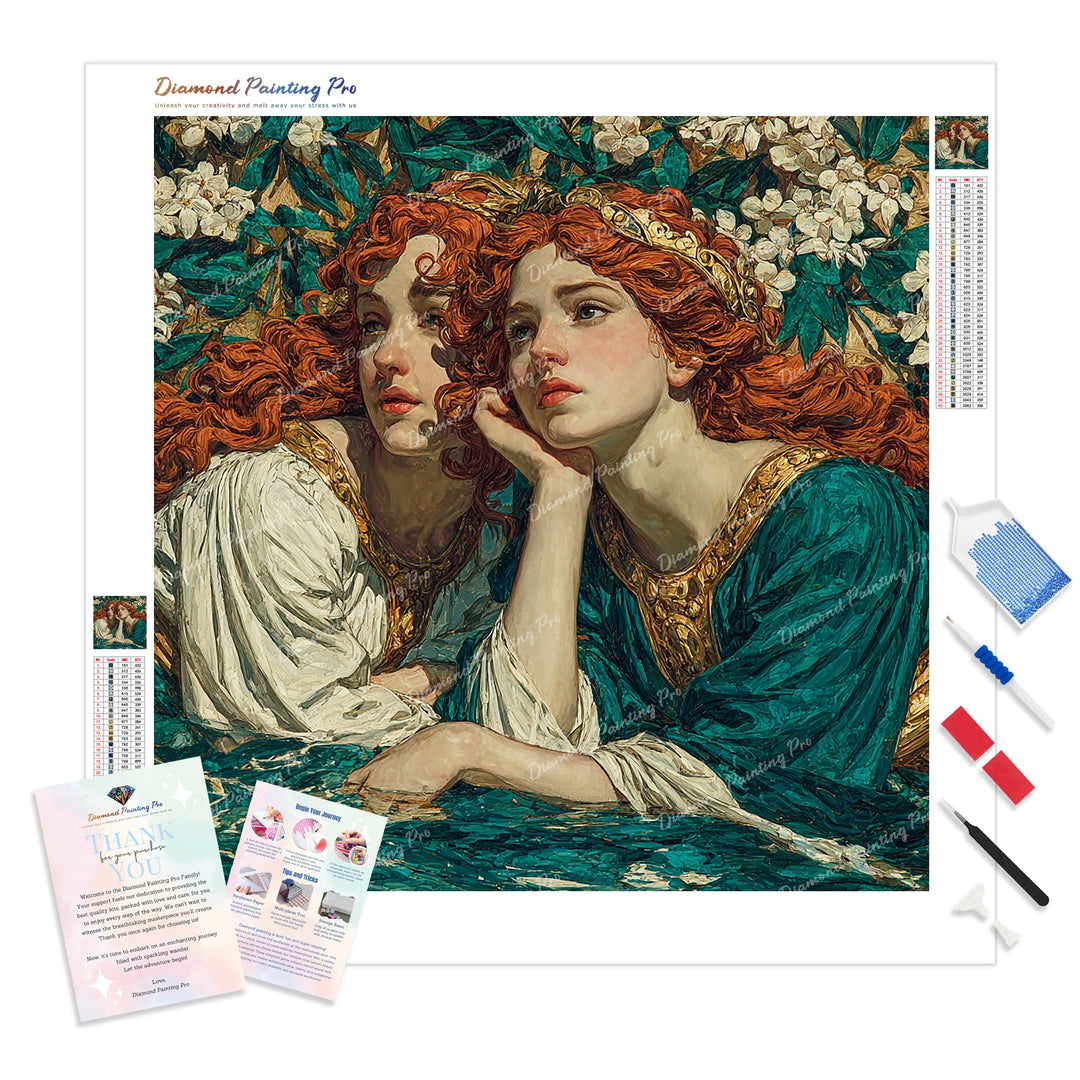 Garden Sisters Diamond Painting Kit - Full Drill / Square or Round Diamonds with AB Drills Option