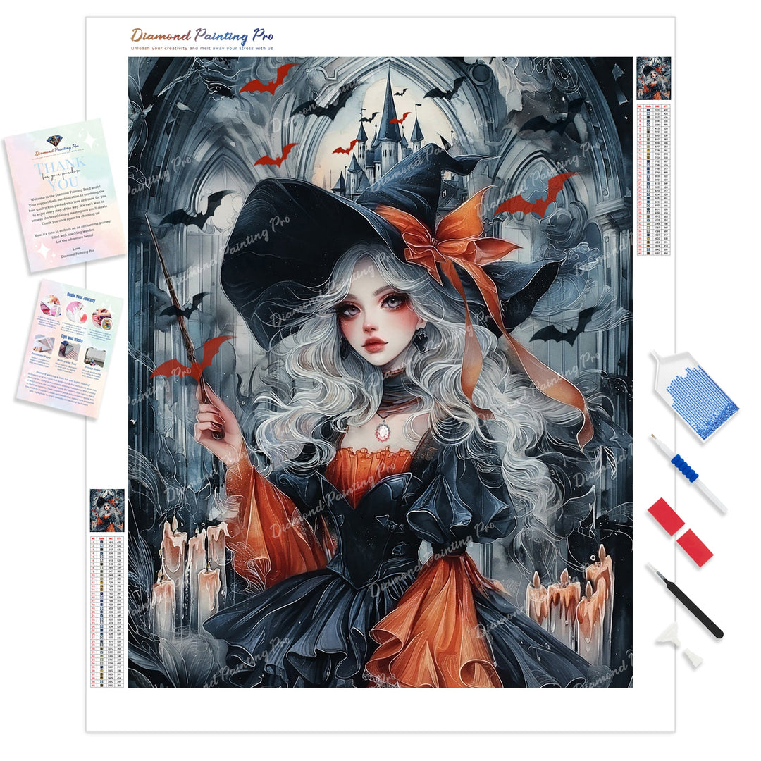Gothic Sorceress Diamond Painting Kit - Full Drill / Square or Round Diamonds with AB Drills Option