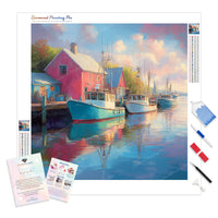 Harbor Hues Diamond Painting Kit - Full Drill / Square or Round Diamonds with AB Drills Option