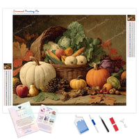 Harvest Table Diamond Painting Kit - Full Drill / Square or Round Diamonds with AB Drills Option