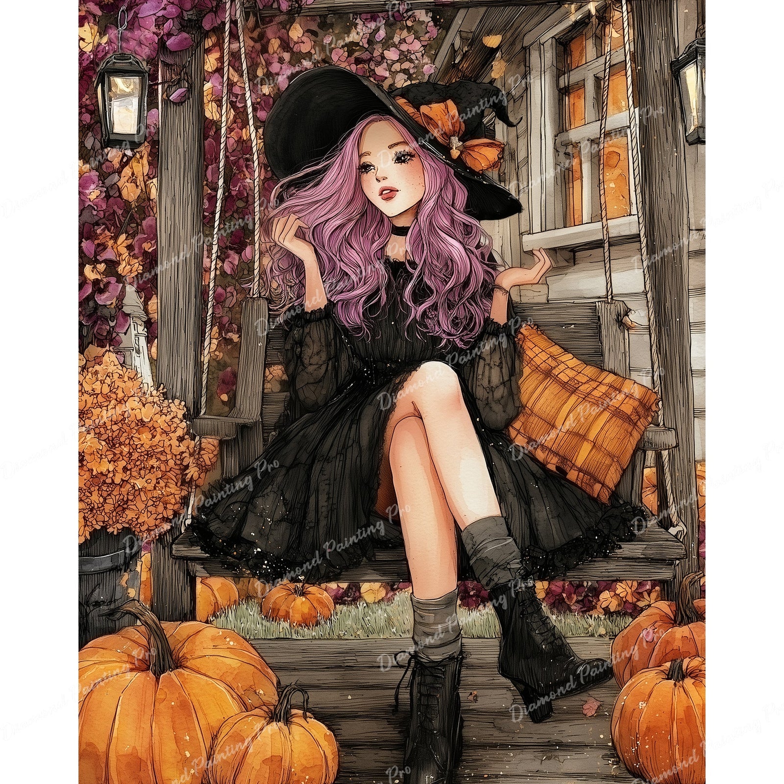 Autumn Porch Spellcaster Diamond Art Design - Full Drill with 5d Square or Round Diamonds / AB Drills Available