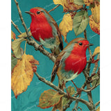 Autumn Robins Diamond Art Design - Full Drill with 5d Square or Round Diamonds / AB Drills Available