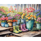 Boots and Blooms Diamond Art Design - Full Drill with 5d Square or Round Diamonds / AB Drills Available