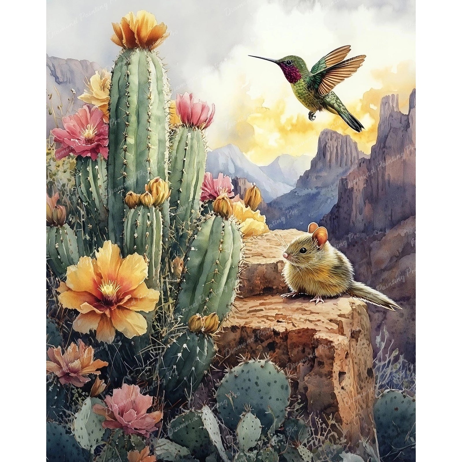 Cactus Companions Diamond Art Design - Full Drill with 5d Square or Round Diamonds / AB Drills Available