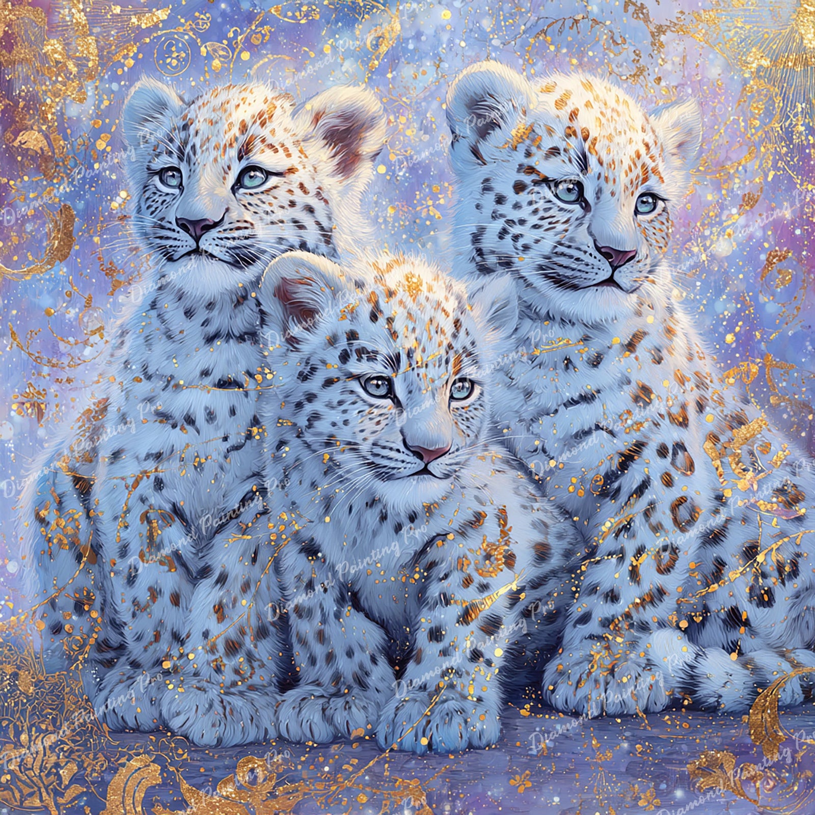 Celestial Snow Leopards Diamond Art Design - Full Drill with 5d Square or Round Diamonds / AB Drills Available
