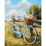 Country Lane Cycle Diamond Art Design - Full Drill with 5d Square or Round Diamonds / AB Drills Available