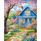 Patriotic Summer Garden Diamond Art Design - Full Drill with 5d Square or Round Diamonds / AB Drills Available