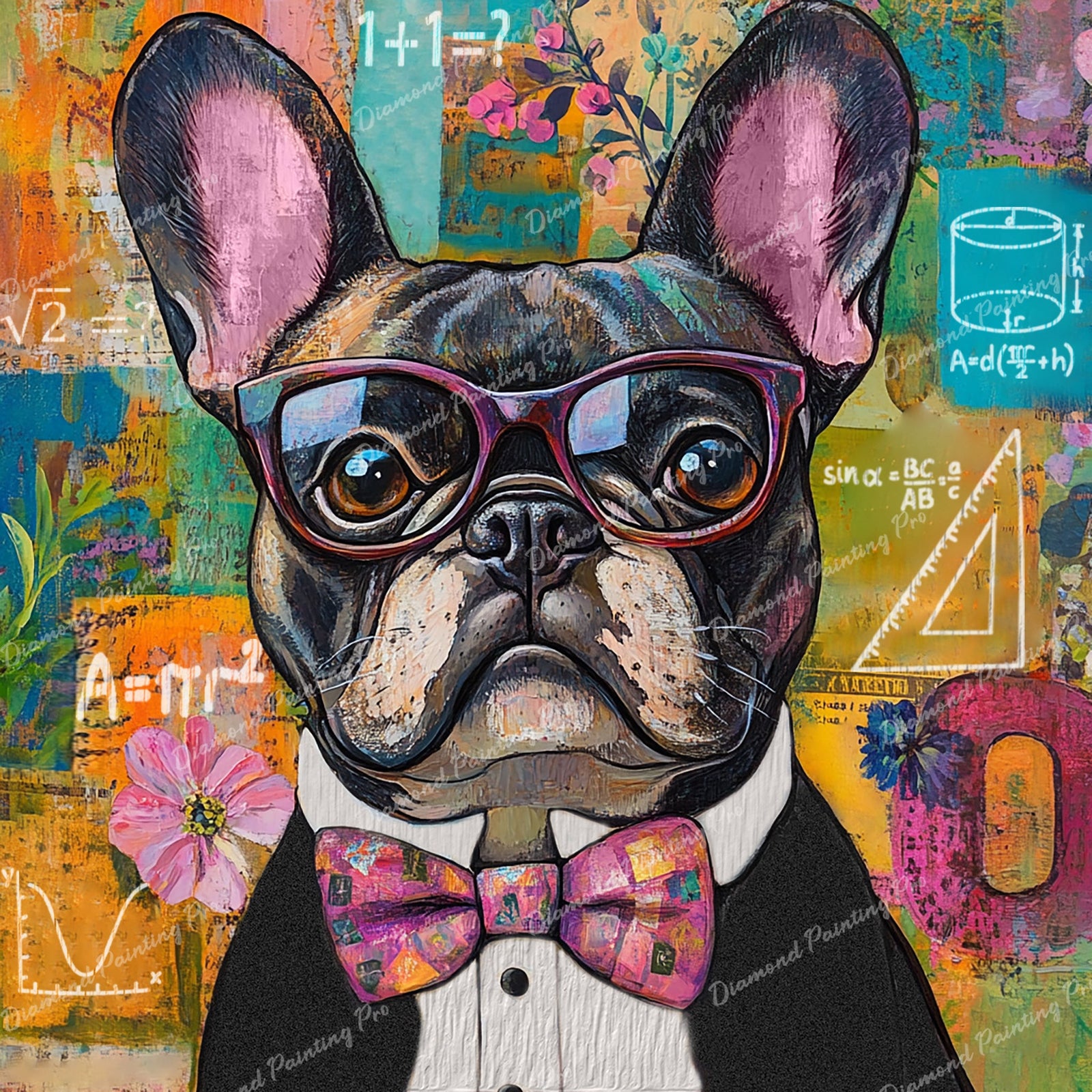 Professor Pup Diamond Art Design - Full Drill with 5d Square or Round Diamonds / AB Drills Available