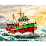 Rough Seas Trawler Diamond Art Design - Full Drill with 5d Square or Round Diamonds / AB Drills Available