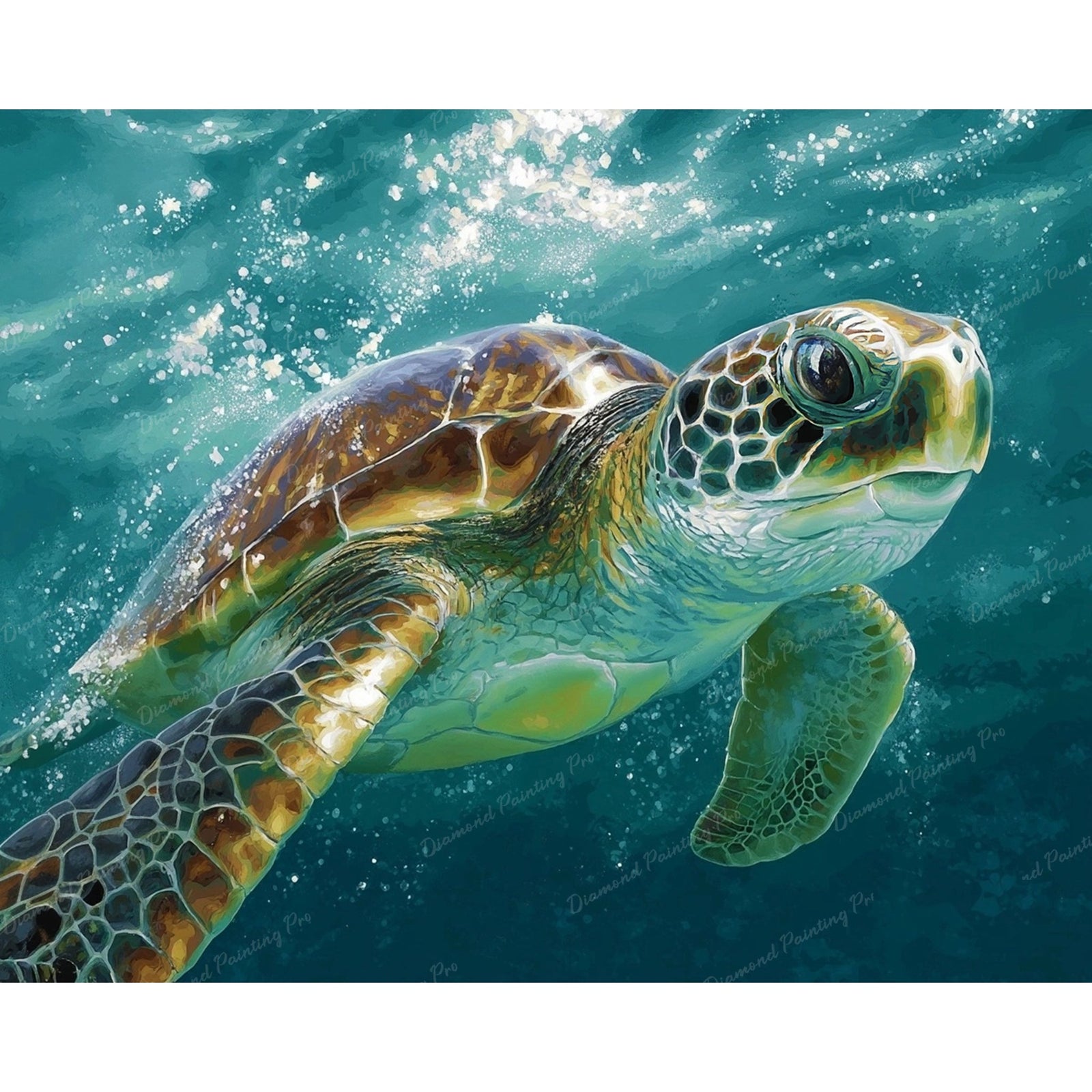Sea Turtle Journey Diamond Art Design - Full Drill with 5d Square or Round Diamonds / AB Drills Available
