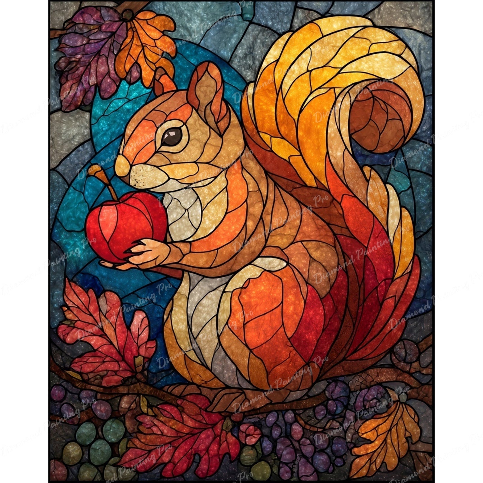 Stained Glass Possum Diamond Art Design - Full Drill with 5d Square or Round Diamonds / AB Drills Available