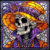 Stained Glass Skull Baron Diamond Art Design - Full Drill with 5d Square or Round Diamonds / AB Drills Available