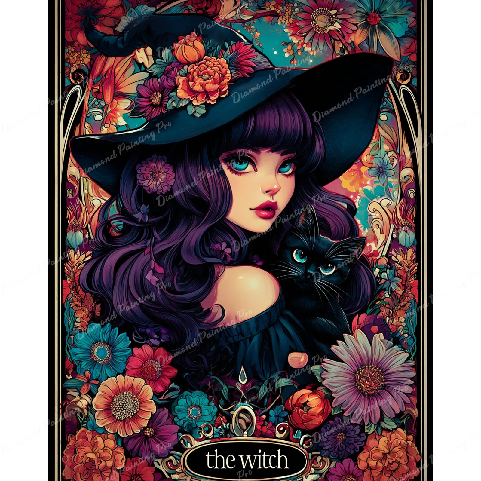 The Witch Portrait Diamond Art Design - Full Drill with 5d Square or Round Diamonds / AB Drills Available