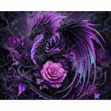 Violet Rose Dragon Diamond Art Design - Full Drill with 5d Square or Round Diamonds / AB Drills Available