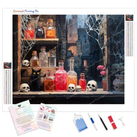 Midnight Potion Parlor Diamond Painting Kit - Full Drill / Square or Round Diamonds with AB Drills Option