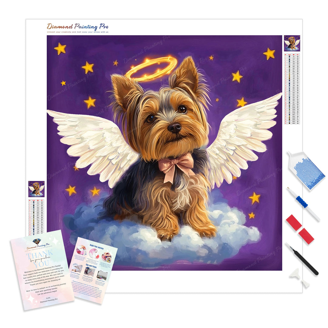 My Yorkie Guardian Diamond Painting Kit - Full Drill / Square or Round Diamonds with AB Drills Option