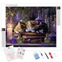 Potion Kittens Diamond Painting Kit - Full Drill / Square or Round Diamonds with AB Drills Option
