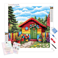 Rainbow Cottage | Diamond Painting Kit - Full Drill - Square or Round Diamonds with AB Drills Option