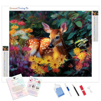 Secret Garden Deer Diamond Painting Kit - Full Drill / Square or Round Diamonds with AB Drills Option