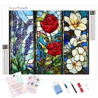 Stained Glass Garden Diamond Painting Kit - Full Drill / Square or Round Diamonds with AB Drills Option