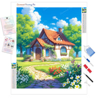 Summer Cottage | Diamond Painting Kit - Full Drill - Square or Round Diamonds with AB Drills Option